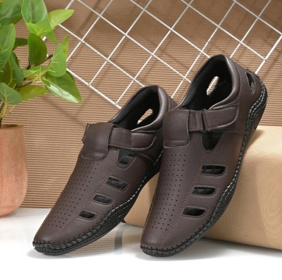 PROVOGUE Premium Cushioned Fisherman Men Sandals(Brown , 7)