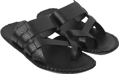 METRO Men Sandals(Black , 8)