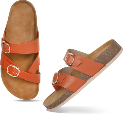 RAHEGAS Women Wedges(Orange , 8)