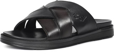 LOUIS STITCH Lightweight Open Toe Kohlapuri Style Leather Men Sandals(Brown , 6)