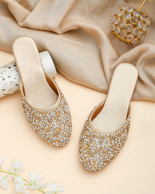 AMAZING TRADERS Women Flats(Gold , 9)