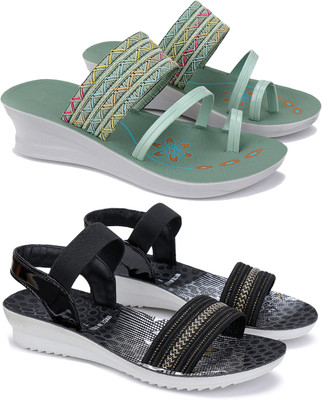 BERSACHE Women Wedges(Multicolor , 5)