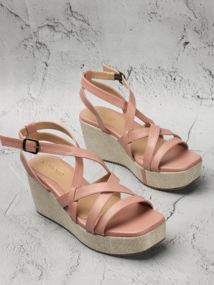 ICONICS Women Wedges(Pink , 8)