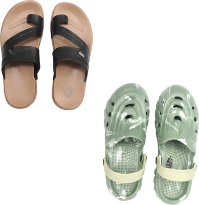 Vomoya Men Sandals(Black, Olive , 10)