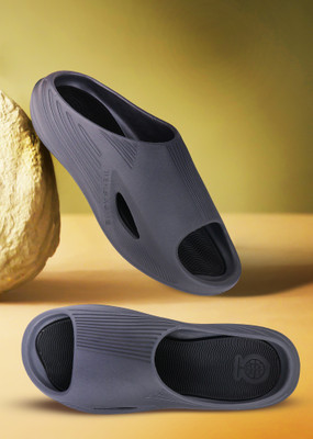 BERSACHE Men Slides(Black , 6)