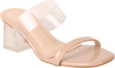 SPICE SOLES Women Heels(Beige , 6)