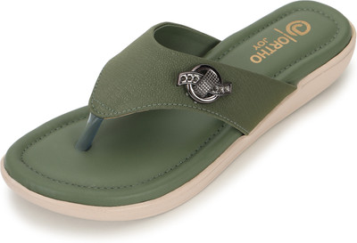 ORTHO JOY Women Flats(Green , 6)
