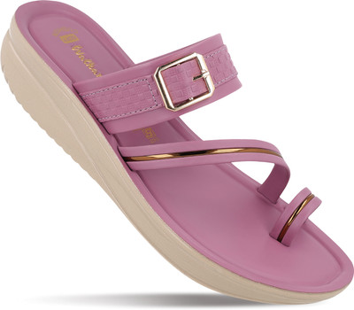 WALKAROO Women Wedges(Pink , 6)
