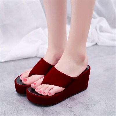 Gloglamp Women Wedges(Maroon , 2)