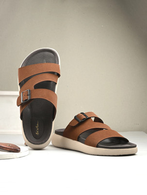 Mast & Harbour Men Sandals(Tan, Beige , 9)