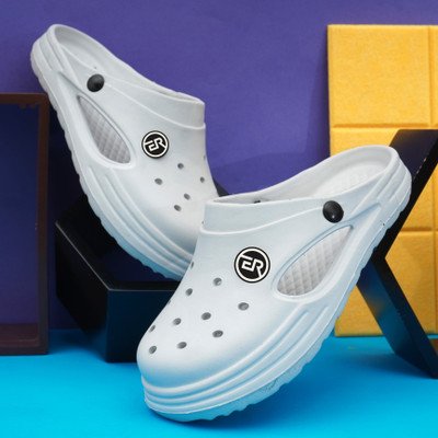 ERANC Men Clogs(White , 8)