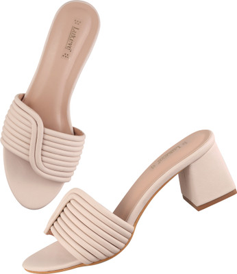 LUXEVE Women Heels(Beige , 7)