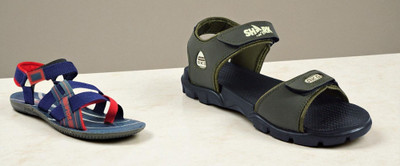 Classica Men Sandals(Green, Blue, Red , 8)