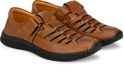POS Planet Of Shoes Men Sandals(Tan , 7)