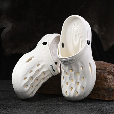 BIRDE Lightweight Comfortable Regular Wear Clogs Men Sandals(White , 9)