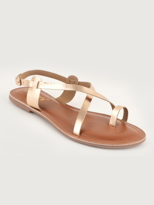Dressberry Women Flats(Gold , 4)