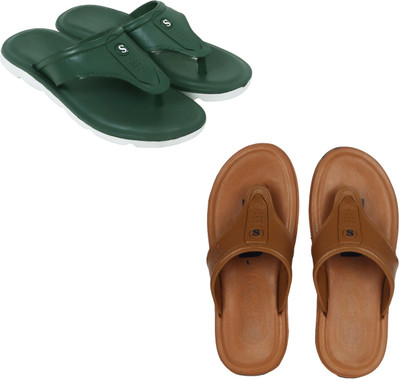Vomoya Men Sandals(Green, Tan , 8)