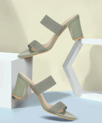 Bata Women Heels(Green , 4)