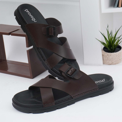 PROVOGUE Men Sandals(Brown , 6)