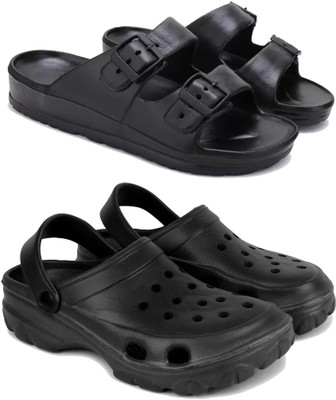 Gorofy Men Sandals(Black , 8)