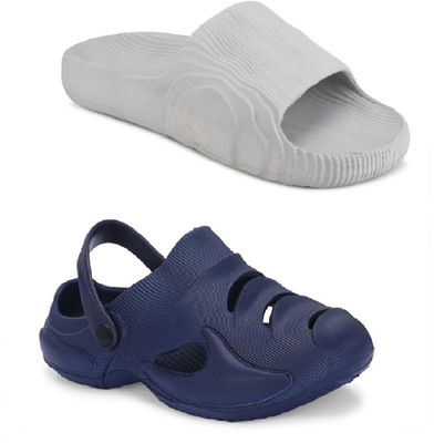 Cogs Men Sandals(Grey, Navy , 10)