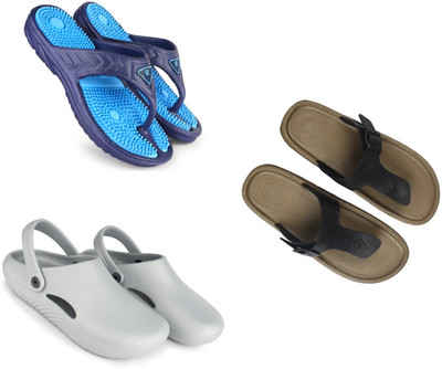 Vomoya Men Sandals(Blue, Black, Grey , 9)