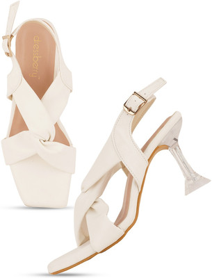 Dressberry Women Heels(White , 8)