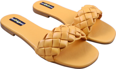 Bambam Women Flats(Yellow , 4)