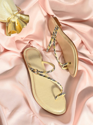 KARADDI Women Flats(Gold , 9)