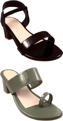 Goraiya Women Flats(Black, Green , 7)