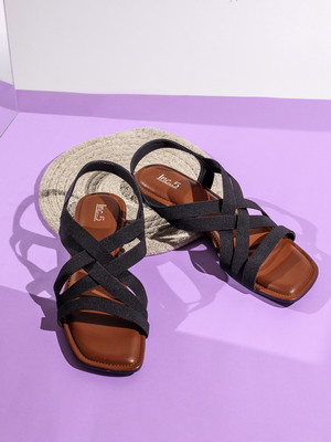 Inc.5 Women Flats(Black , 6)