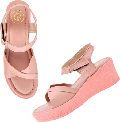 TRYME Women Wedges(Pink , 8)