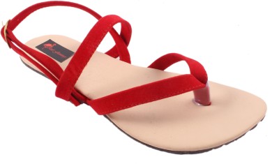 Red Flamingo Women Red, White Flats