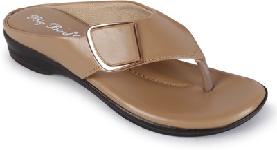 BIG BIRD FOOTWEAR Flat Casual V-strap Sandals for Women & Girls (Beige) Women Flats(Beige , 8)