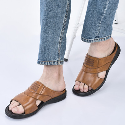 FAUSTO Men Sandals(Tan , 7)