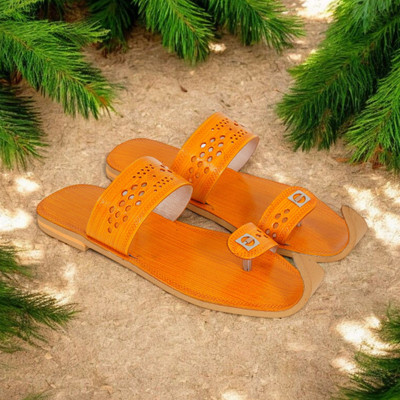 DFR Ethnic Sandal Men Rajasthani Slippers Men Casual(Tan , 10)