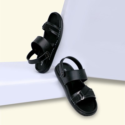 BIZORA Men Sandals(Black , 9)