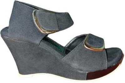 MarutiFeet Women Wedges(Grey , 7)