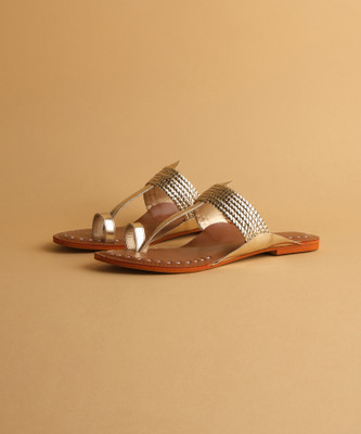 ERIDANI Women Flats(Gold , 4)