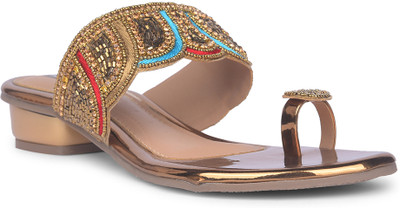 Bata Women Heels(Gold , 3)