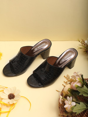 AJANTA Women Heels(Black , 4)