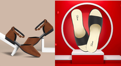 Todhwear Women Heels(Black, Brown , 4)