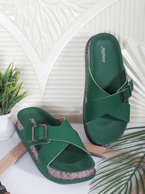 JUMPLITE Women Flats(Green , 6)