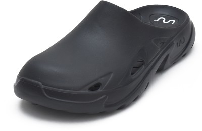 Doubleu Men Roma Mule BLACK Clog Men Casual(Black , 9)