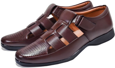 VINET Men Sandals(Brown , 8)