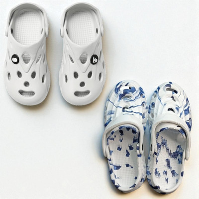 Monrav Men Clogs(Off White, Multicolor , 8)