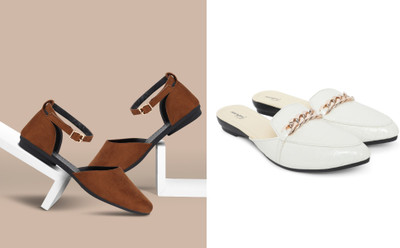 Todhwear Women Heels(Brown, White , 4)