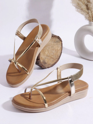 Dressberry Women Heels(Gold , 5)