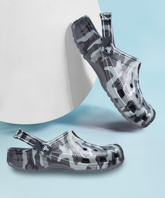 CROCS Classic Printed Camo Unisex Clog Men Clogs(Grey , 7)