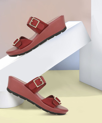 Bata Women Heels(Maroon , 6)